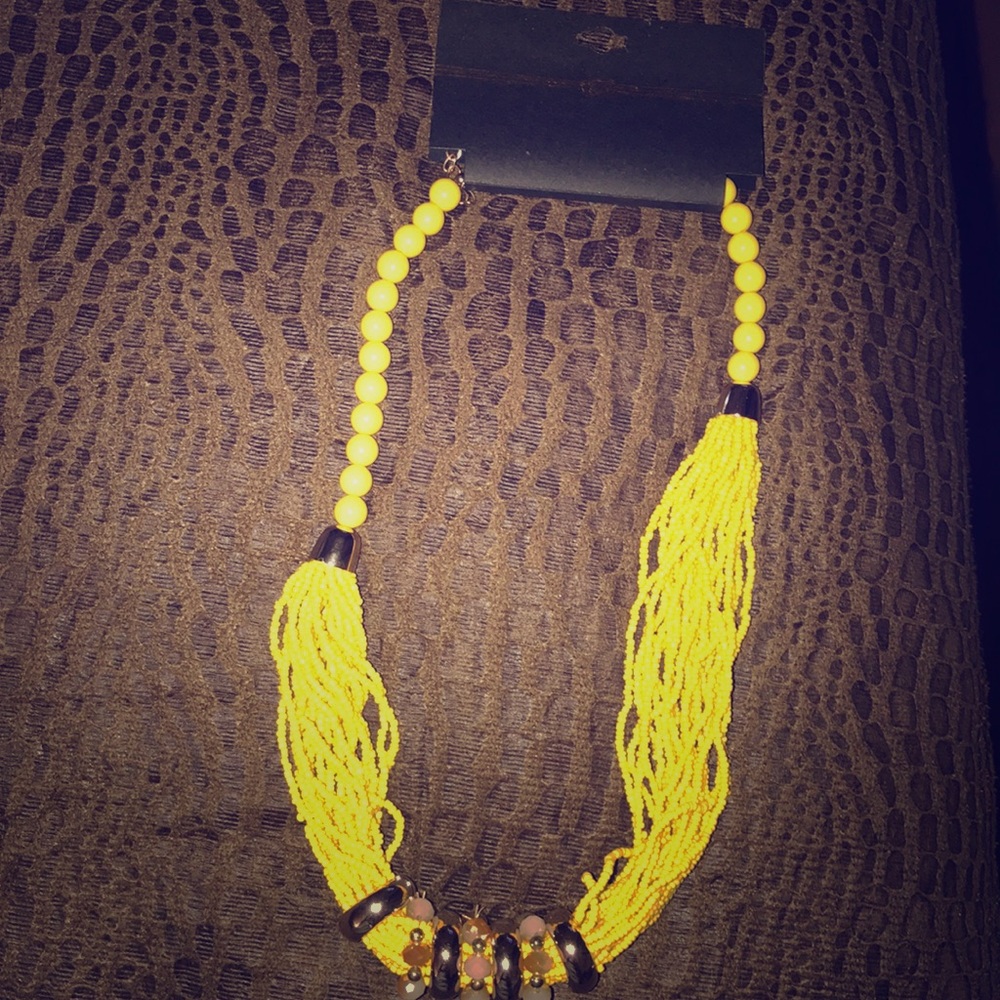 Yellow bead necklace